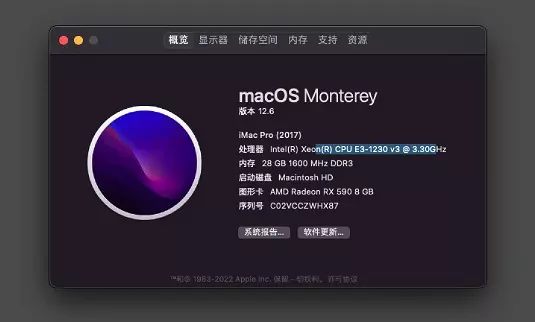 E3-1230 v3 - 华硕 B85-PLUS - 蓝宝石RX590黑苹果安装EFI OC 0.8.4 MONTEREY 12.6